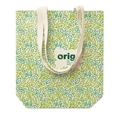 MB8104 - Bolsa de algodón con fondo de 10 cm y asas largas (38x10x42cm).