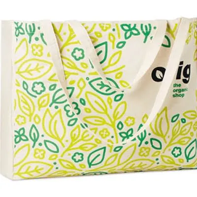MB8106 - Bolsa de algodón con fuelle y asas largas reforzadas (50x15x40cm)
