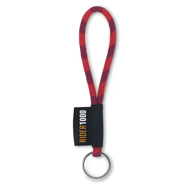 ML1010 Lanyard cordón corto 2 tonos con etiqueta tejida