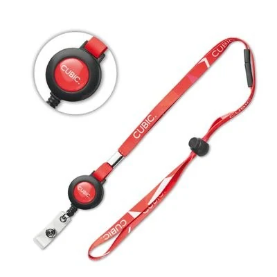 ML1020 Lanyard de poliéster sublimado con extensible para credenciales.