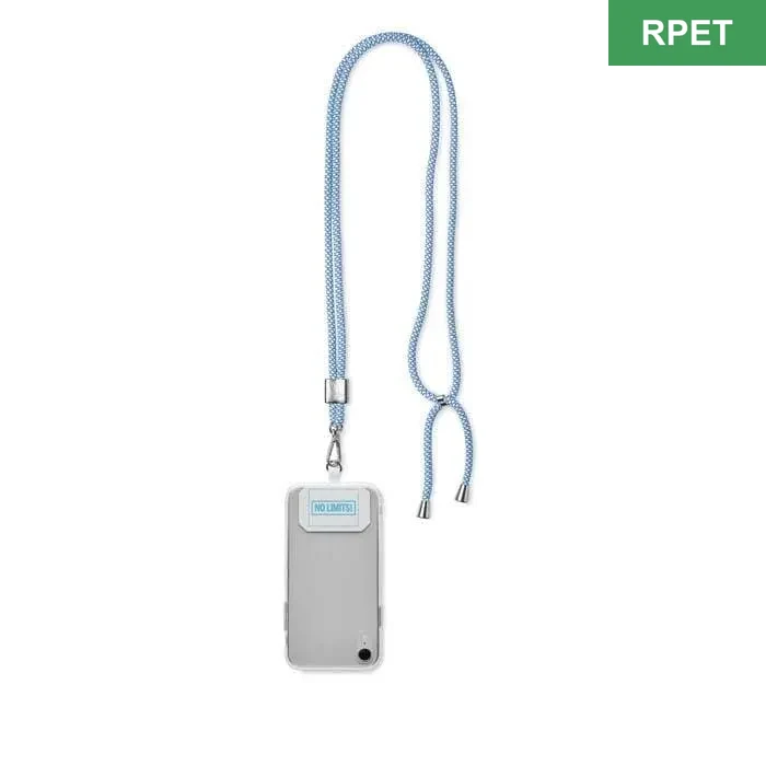 ML1061 - Moderno cordón cruzado porta teléfono hecho de RPET 2-tonos