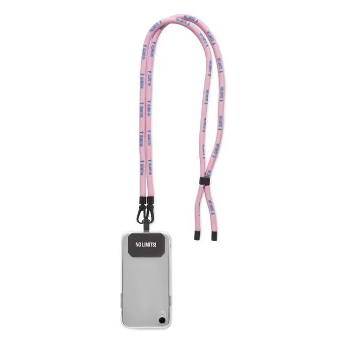 ML1078 - Cordón porta móvil cruzado de poliéster a todo color de ⌀8mm