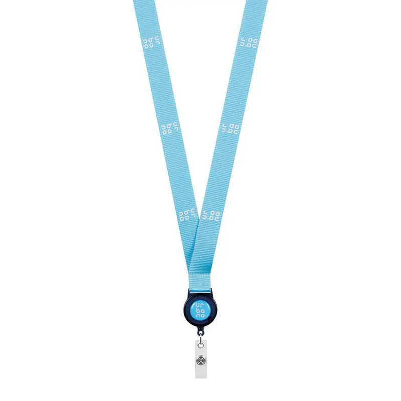 ML1161 Lanyard de poliéster con impresión serigráfica y carrete redondo para tarjeta.