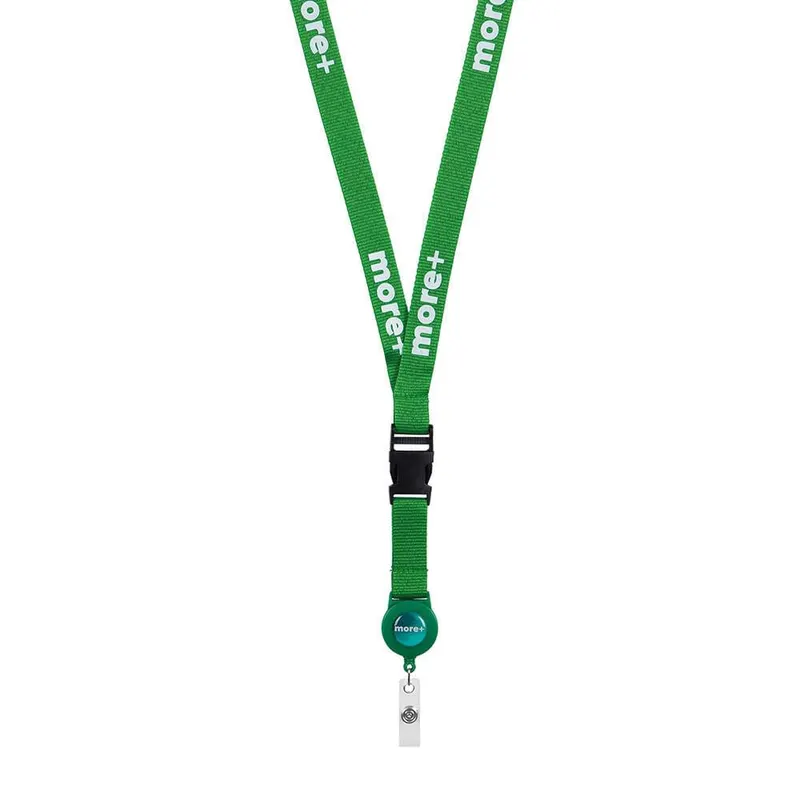 ML1162 Lanyard de poliéster con carrete para credencial desmontable.