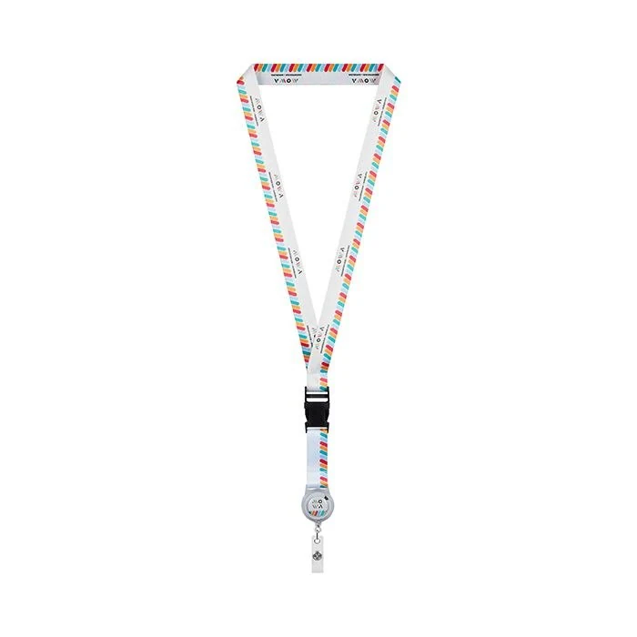 ML1264 Lanyard con carrete de identificación desmontable de poliéster sublimado.