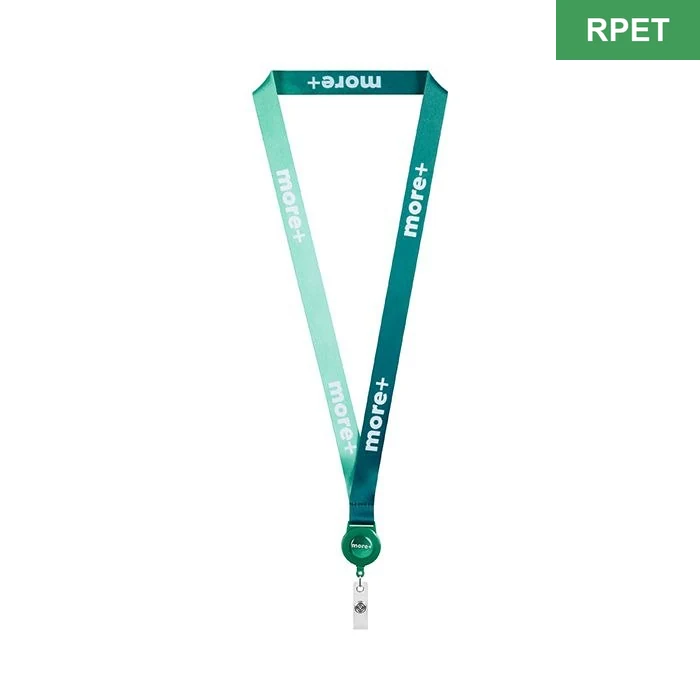 ML1363 Lanyard con carrete para credencial de RPET sublimado.