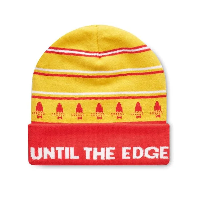 MW1012 Gorro acrílico jacquard personalizado, con puño. (desde 50u.)